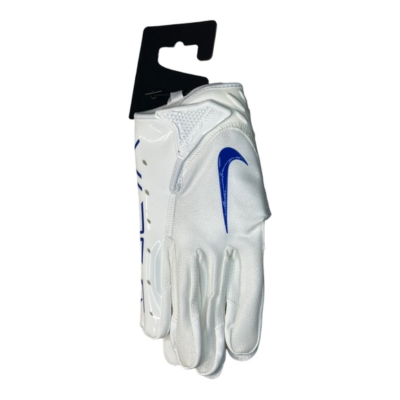 Nike Vapor Jet 7.0 Football Gloves White Royal Blue Size M - Picture 1 of 5